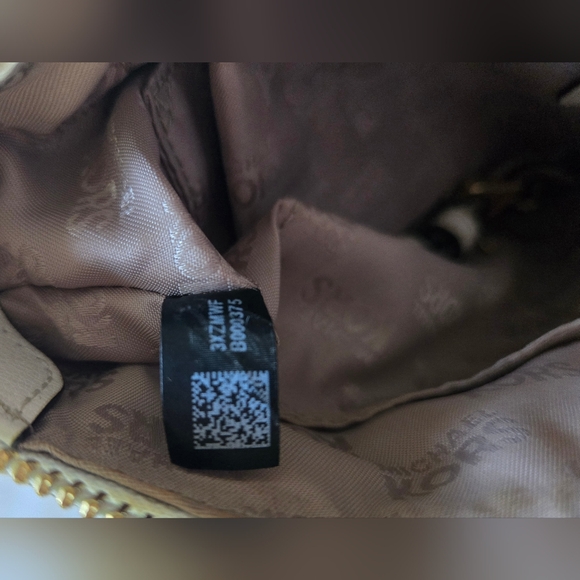 Michael Kors Ellis Small White Leather Satchel/Crossbody with Gold Accents - Picture 14 of 16